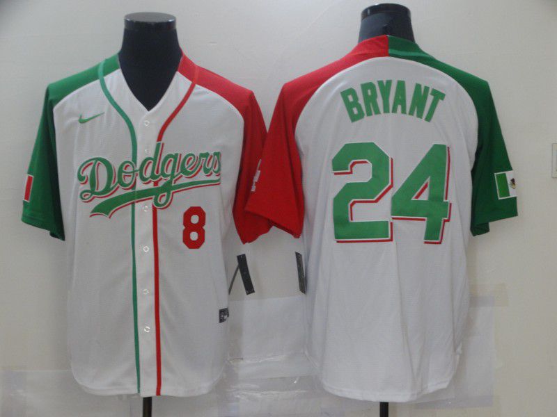 Men Los Angeles Dodgers #24 Bryant White green Game Nike 2021 MLB Jerseys